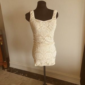 CREAM COLOR - SPANDEX BODYCON DRESS